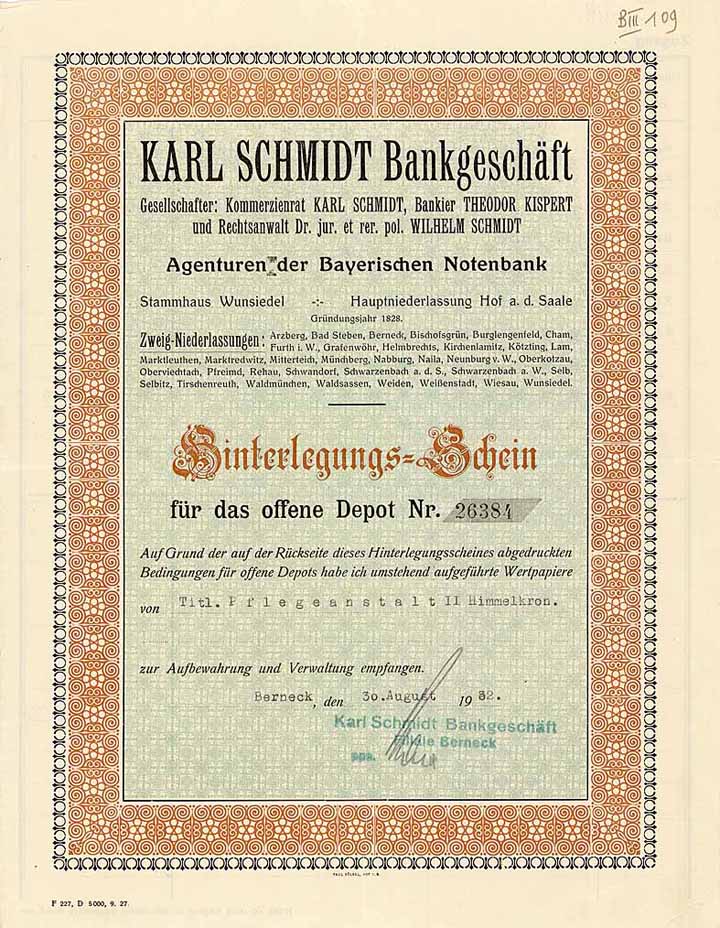 Karl Schmidt Bankgeschäft