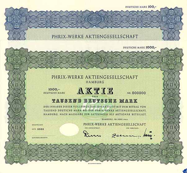 Phrix-Werke AG (2 Stücke)