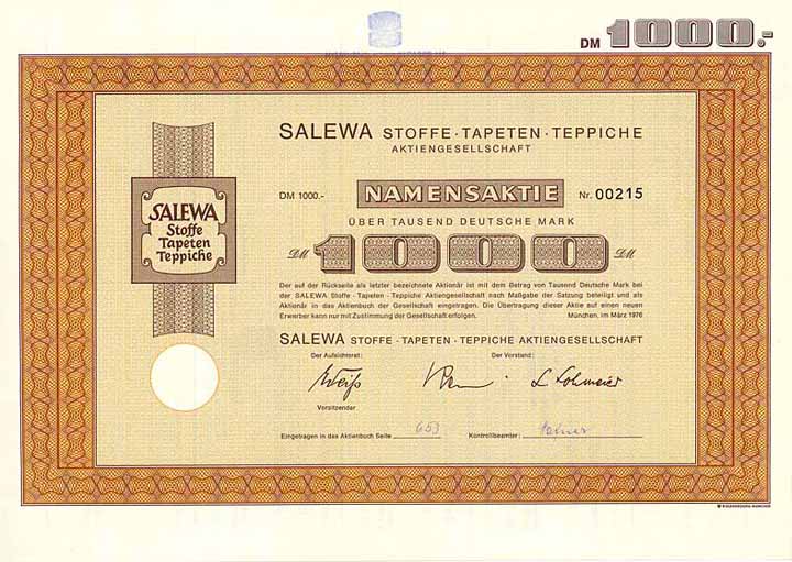 SALEWA Stoffe Tapeten Teppiche AG