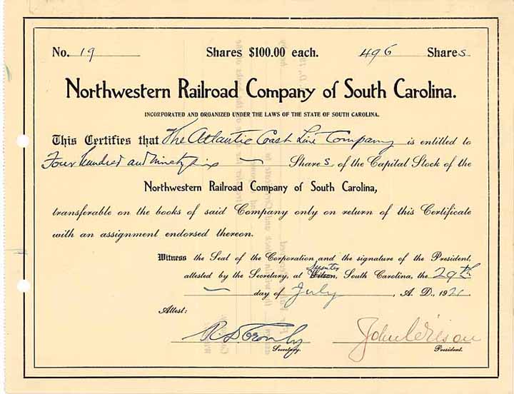 Northwestern Railroad Co. of South Carolina