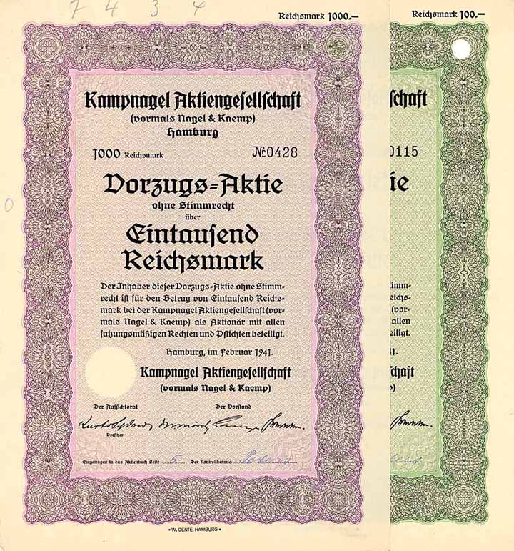 Kampnagel AG (vormals Nagel & Kaemp) (2 Stücke)
