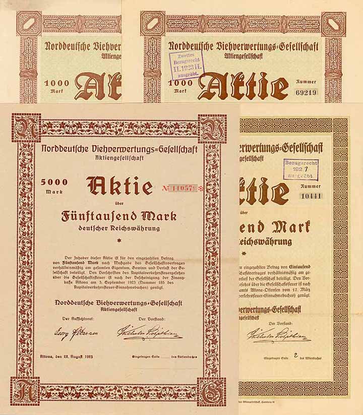 Norddeutsche Viehverwertungs-Gesellschaft AG (4 Stücke)