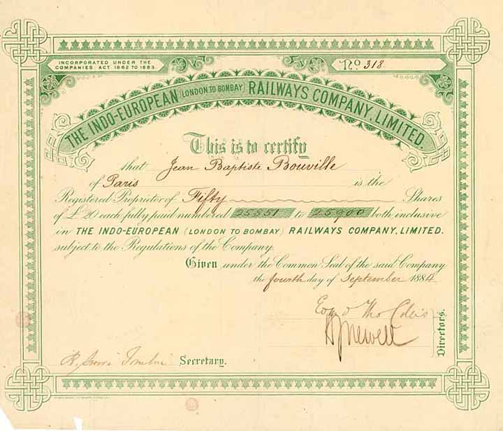 Indo-European (London to Bombay) Railways Co., Ltd.