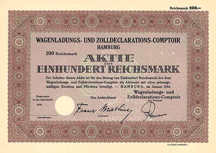 Wagenladungs- und Zolldeclarations-Comptoir