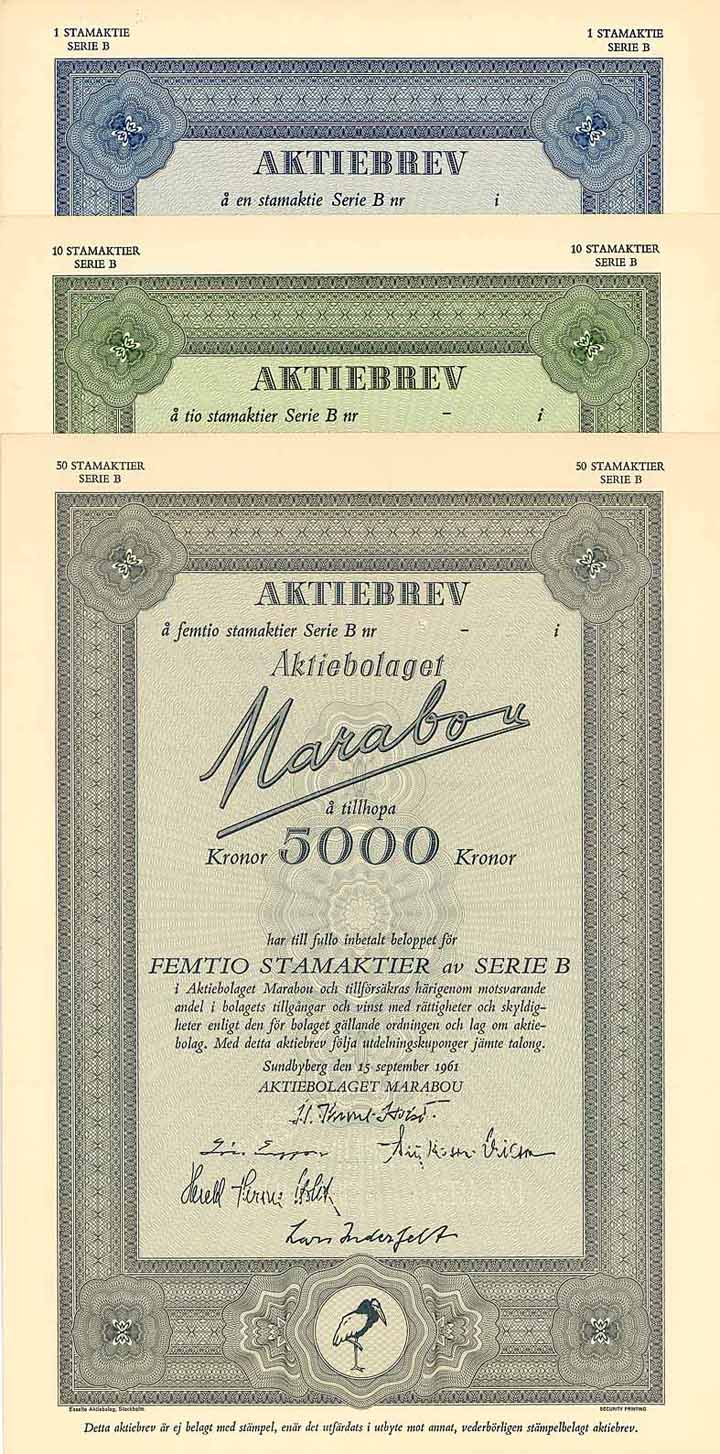 AB Marabou (3 Stücke)