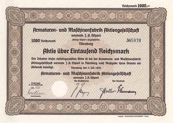 Armaturen- und Maschinenfabrik AG vormals J. A. Hilpert