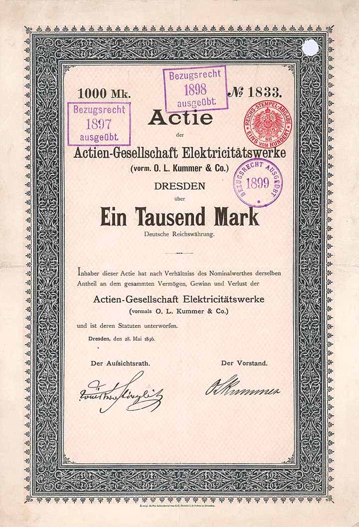 AG Elektricitätswerke (vorm. O. L. Kummer & Co.)