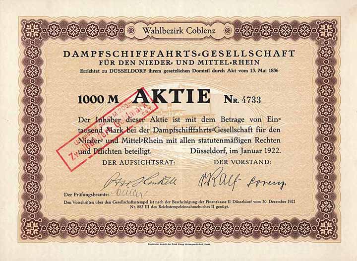 Dampfschifffahrts-Gesellschaft für den Nieder- und Mittel-Rhein (Wahlbezirk Coblenz)