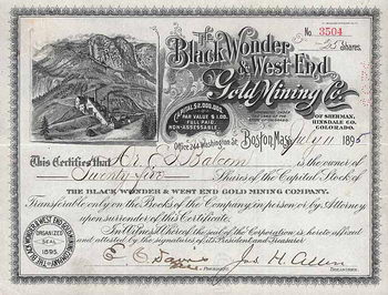 Black Wonder & West End Gold Mining Co. of Sherman