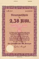 Deutsches Reich, Steuergutscheine (5 unterschiedliche Stücke)