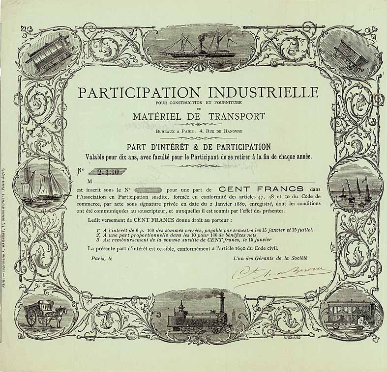 Participation Industrielle pour Constructions et Fourniture de Materiel de Transport