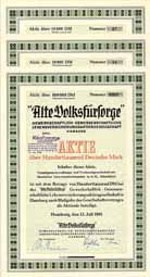 Alte Volksfürsorge Gewerkschaftlich-Genossenschaftliche Lebensversicherungs-AG (3 Stücke)