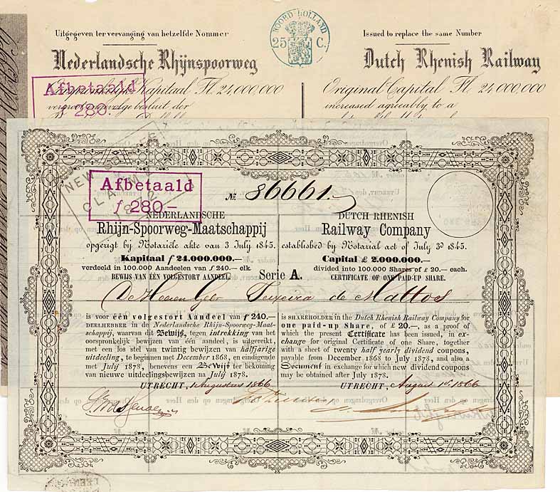 Dutch Rhenish Railway (Nederlandsche Rhijn-Spoorweg-Maatschappij) (2 Stcke)