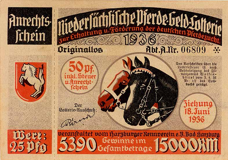 Niederschsische Pferde-Geld-Lotterie zur Erhaltung und Frderung der deutschen Pferdezucht